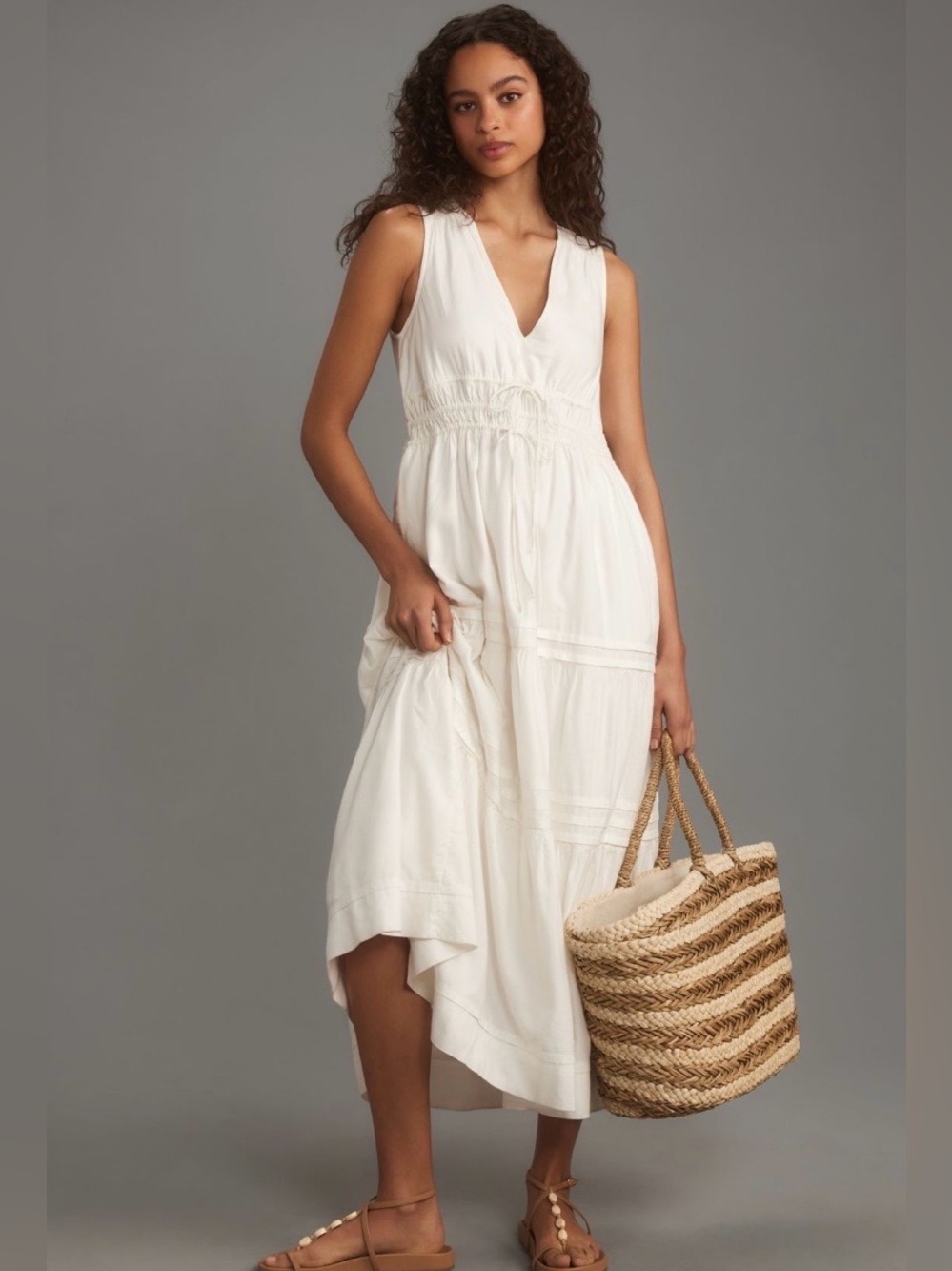 Anthropologie Somerset Linen Maxi Dress Size XXS NWT